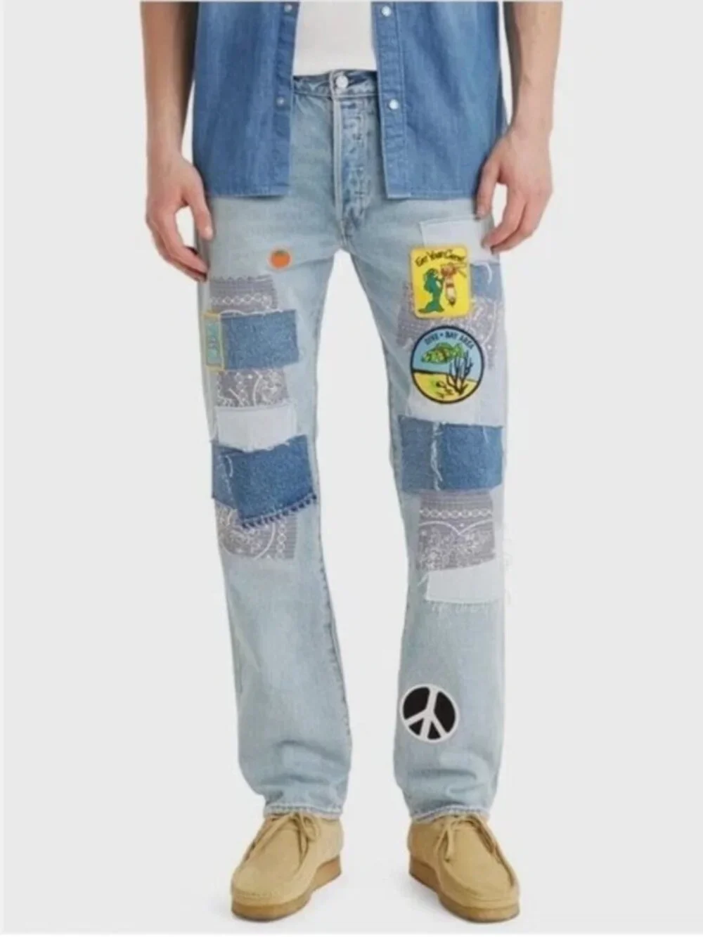 Levi's 501 150th Anniversary Patchwork Surf Men's Original Fit Jeans 42X32